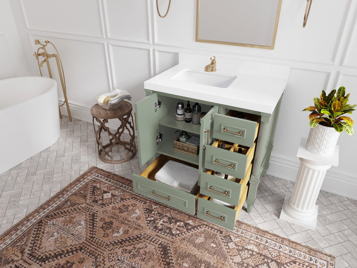 Aberdeen 36 in. W x 22 in. D Left Offset Sink Bathroom Vanity - photo 3