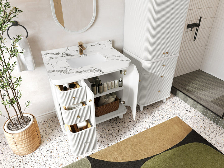 Miami 36 in. W x 22 in. D Center Sink Bathroom Vanity - photo 3