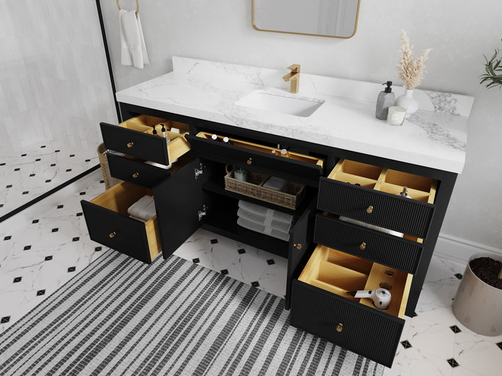 Sonoma 72 in W x 22 in D Free Standing Reeded Single Sink Bathroom Vanity - photo 6