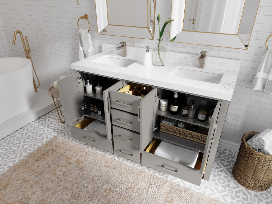 Malibu 60 in. W x 22 in. D Double Sink Bathroom Vanity