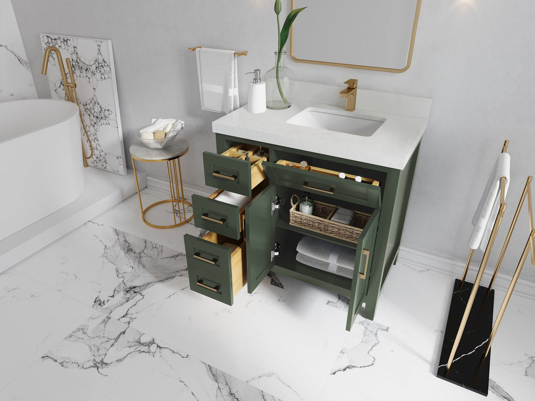 Cambridge 36 in. W x 22 in. D Right Offset Sink Bathroom Vanity