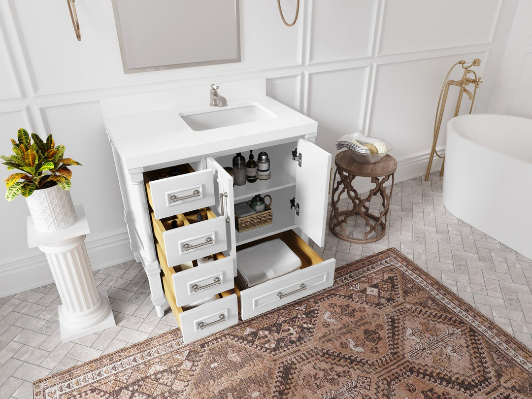 Aberdeen 36 in. W x 22 in. D Right Offset Sink Bathroom Vanity