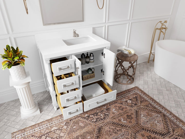 Aberdeen 36 in. W x 22 in. D Right Offset Sink Bathroom Vanity - photo 3