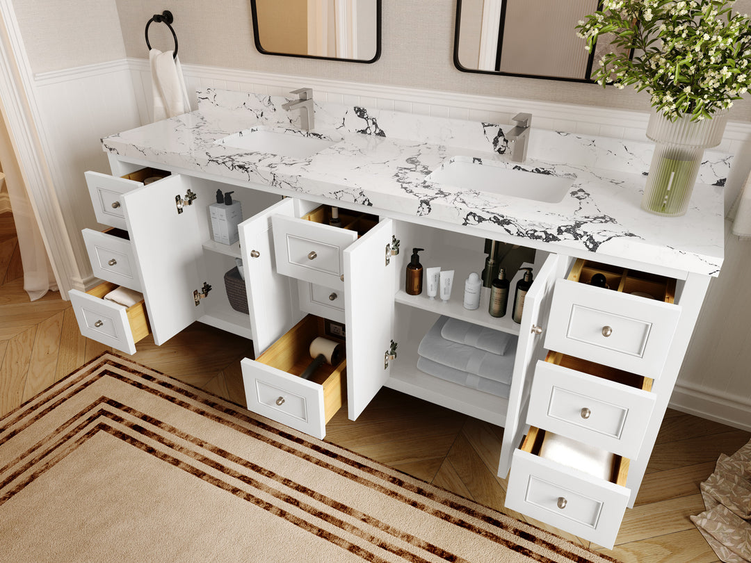 Nashville 84 in W x 22 in D Double Sink Bathroom Vanity