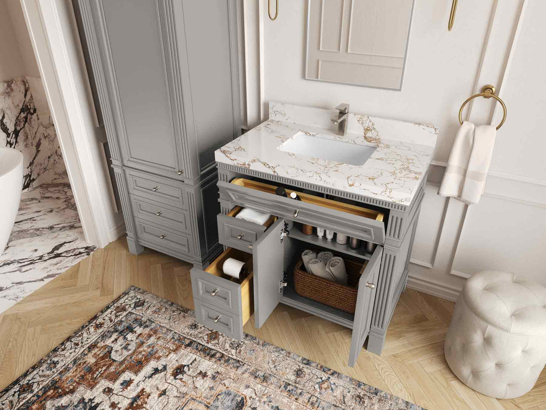 Paris 36 in. W x 22 in. D Center Sink Bathroom Vanity