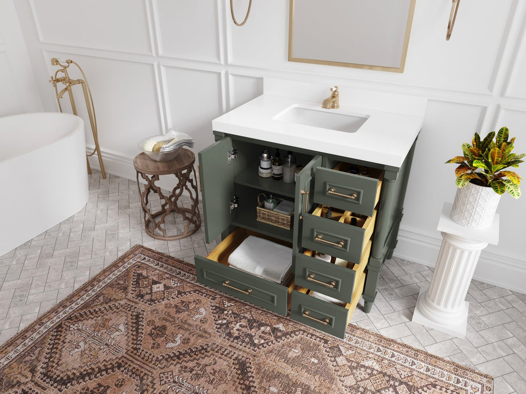Aberdeen 36 in. W x 22 in. D Center Sink Bathroom Vanity