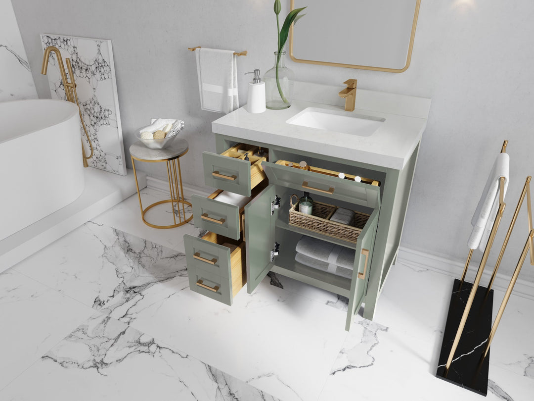 Cambridge 36 in. W x 22 in. D Right Offset Sink Bathroom Vanity