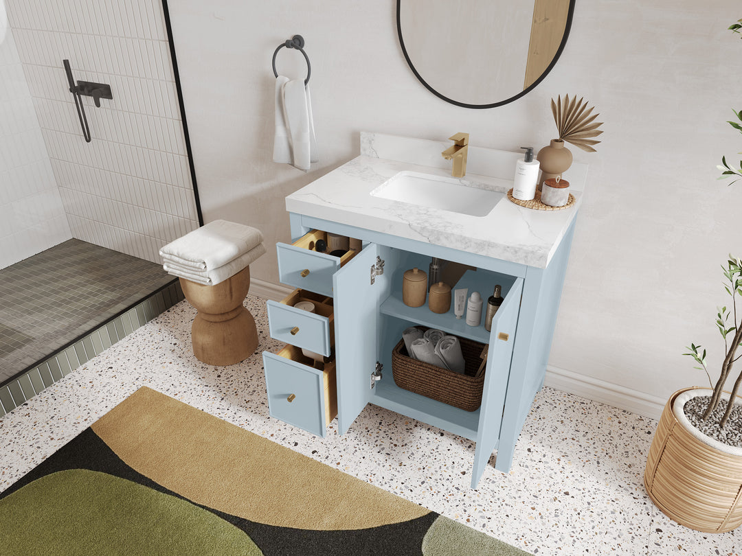 Chicago 36 in. W x 22 in. D Center Sink Bathroom Vanity