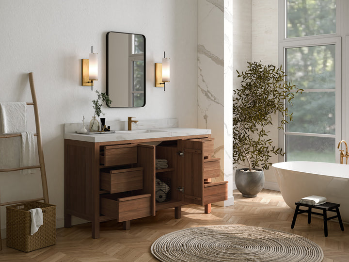 Elizabeth Teak Wood 60 in. W x 22 in. D Single Sink Bathroom Vanity - photo 3