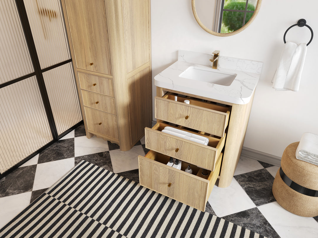 Orlando Oak 30 in. W x 22 in. D Single Sink Bathroom Vanity