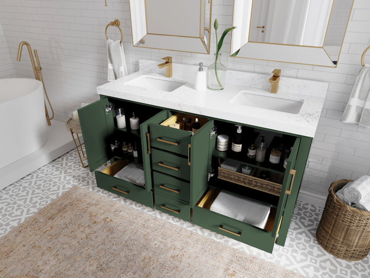 Malibu 60 in. W x 22 in. D Double Sink Bathroom Vanity - photo 3