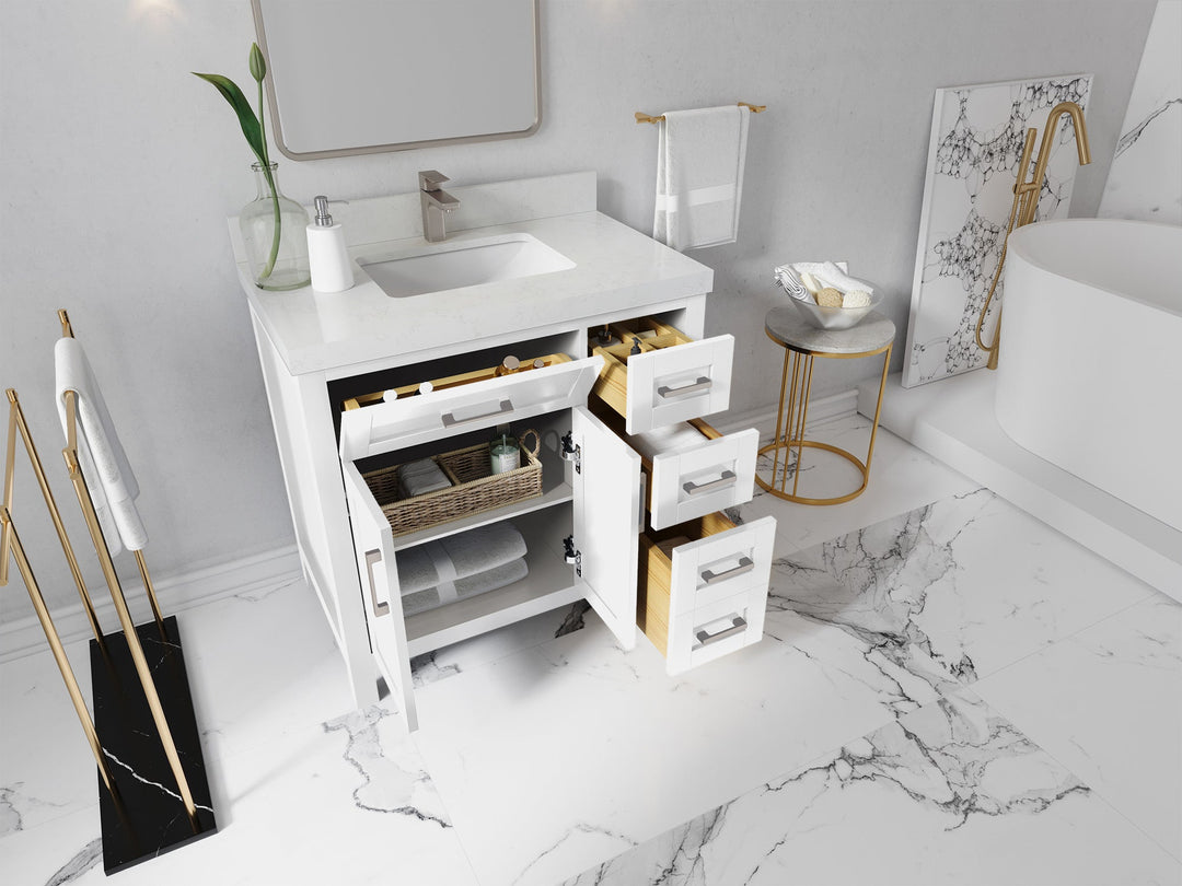 Cambridge 36 in. W x 22 in. D Left Offset Sink Bathroom Vanity