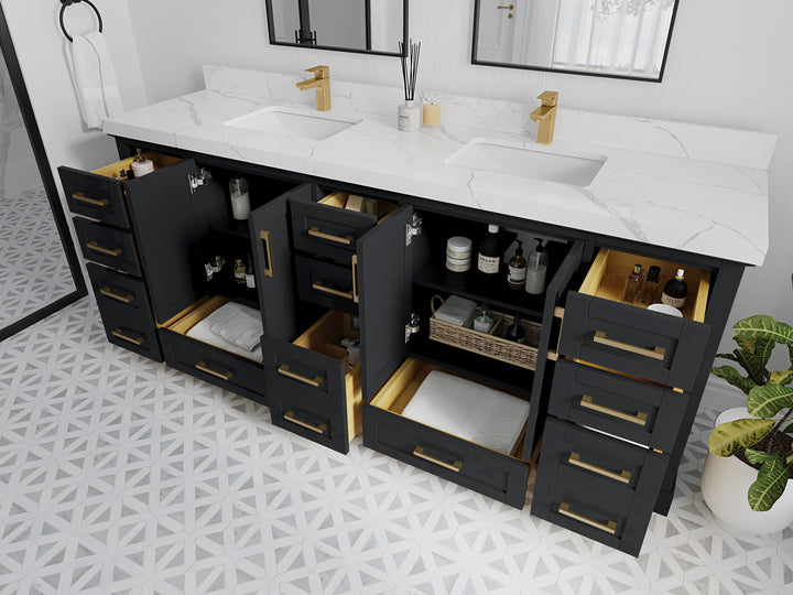 Boston 84 in. W x 22 in. D Double Sink Bathroom Vanity - photo 3