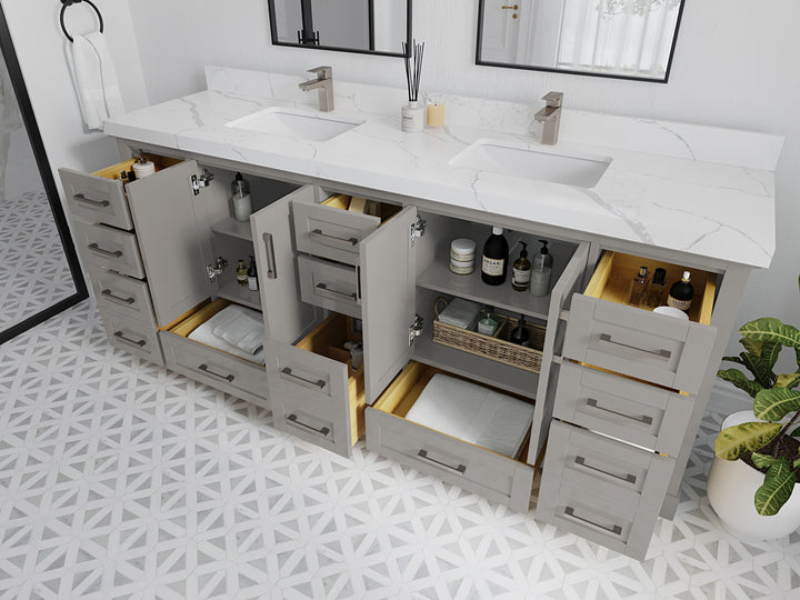 Boston 84 in. W x 22 in. D Double Sink Bathroom Vanity - photo 3