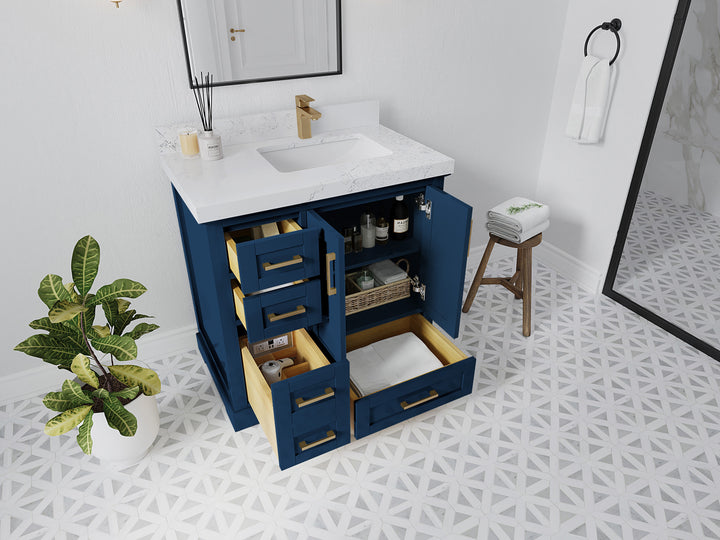 Boston 36 in. W x 22 in. D Right Offset Sink Bathroom Vanity - photo 3