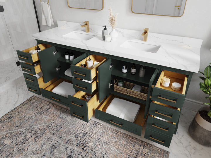 Boston Fenway 84 in. W x 22 in. D Double Sink Bathroom Vanity - photo 2