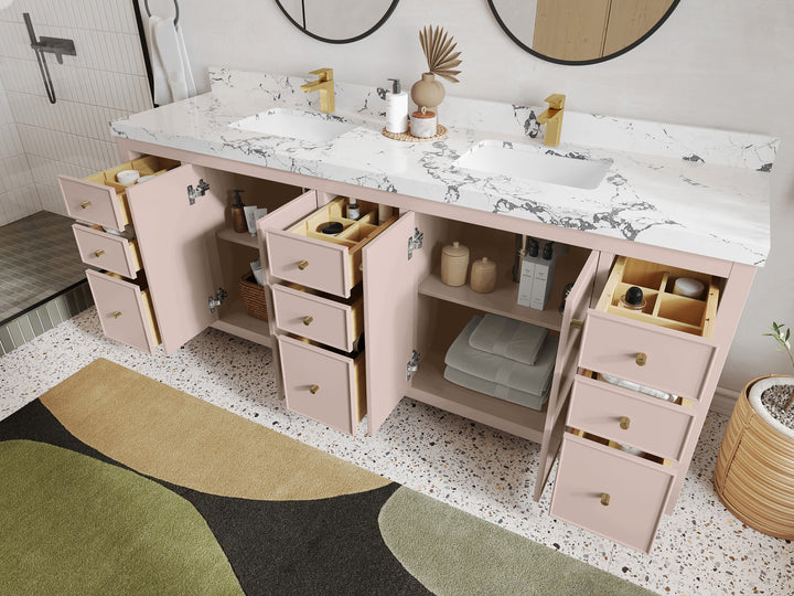 Chicago 84 in. W x 22 in. D Double Sink Bathroom Vanity - photo 3
