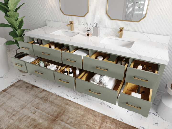 Parker 84 in. W x 22 in. D Double Sink Bathroom Vanity - photo 3