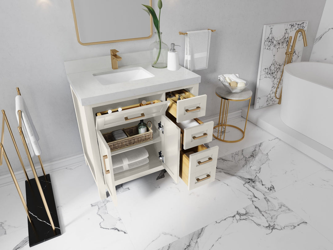 Cambridge 36 in. W x 22 in. D Left Offset Sink Bathroom Vanity