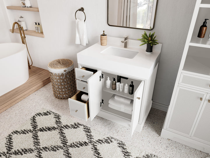 Manhattan 36 in. W x 22 in. D Center Sink Bathroom Vanity - photo 3
