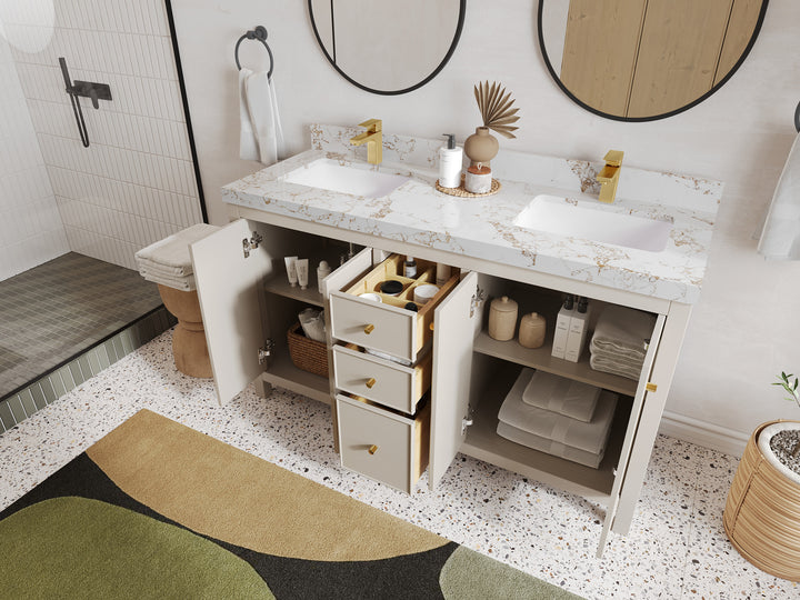 Chicago 60 in. W x 22 in. D Double Sink Bathroom Vanity - photo 3