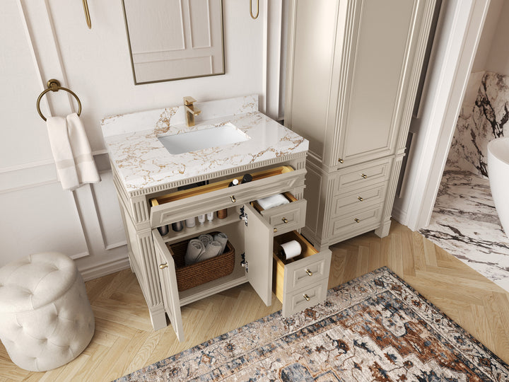 Paris 36 in. W x 22 in. D Center Sink Bathroom Vanity - photo 3