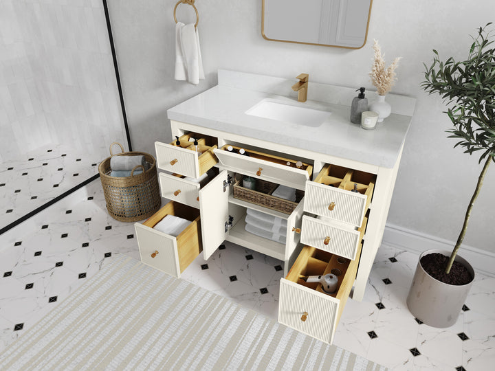 Sonoma 48 in W x 22 in D Free Standing Reeded Single Sink Bathroom Vanity - photo 3