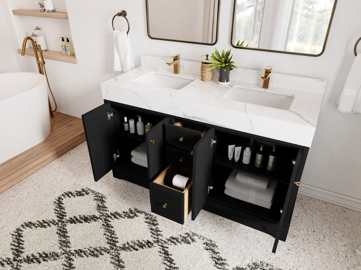 Manhattan 60 in. W x 22 in. D Double Sink Bathroom Vanity - photo 3