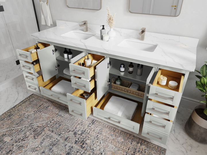 Boston Fenway 84 in. W x 22 in. D Double Sink Bathroom Vanity - photo 3