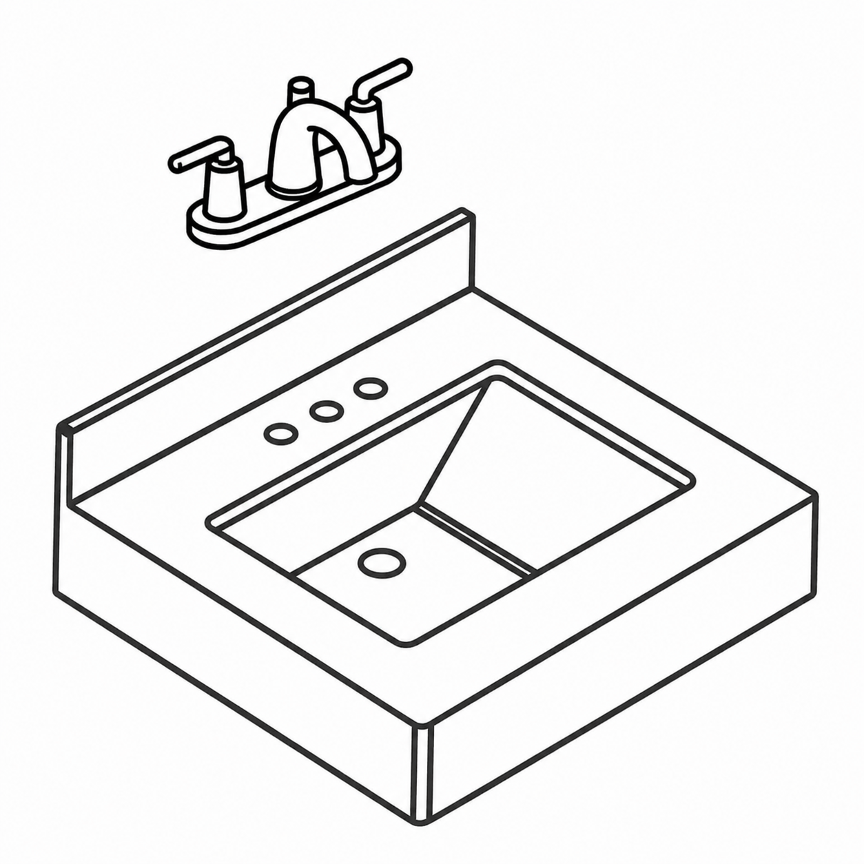 4-in. Centerset Faucet Configuration