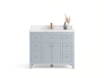 Sonoma 42 in W x 22 in D Free Standing Reeded Single Sink Bathroom Vanity