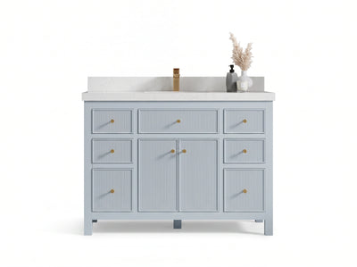 Sonoma 48 in W x 22 in D Free Standing Reeded Single Sink Bathroom Vanity