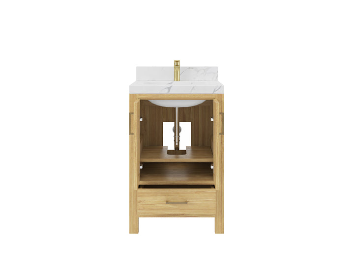 Malibu Teak Wood 24 in. W x 22 in. D Single Sink Bathroom Vanity - photo 5