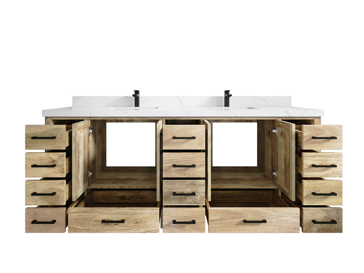 Malibu Mango Wood 84 in. W x 22 in. D Double Sink Bathroom Vanity - photo 4