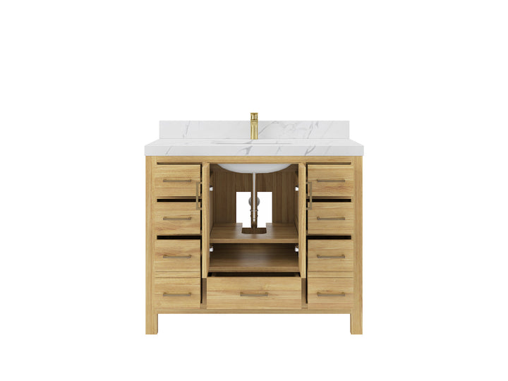 Malibu Teak Wood 42 in. W x 22 in. D Single Sink Bathroom Vanity - photo 5