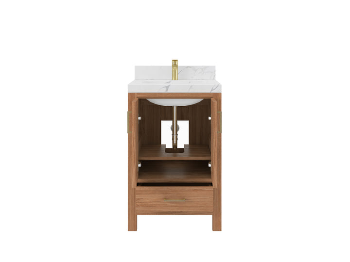 Malibu Teak Wood 24 in. W x 22 in. D Single Sink Bathroom Vanity - photo 5
