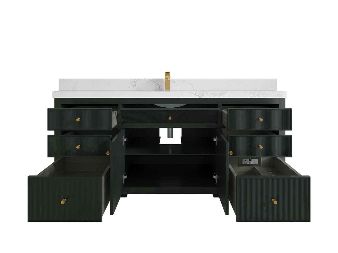 Sonoma 72 in W x 22 in D Free Standing Reeded Single Sink Bathroom Vanity