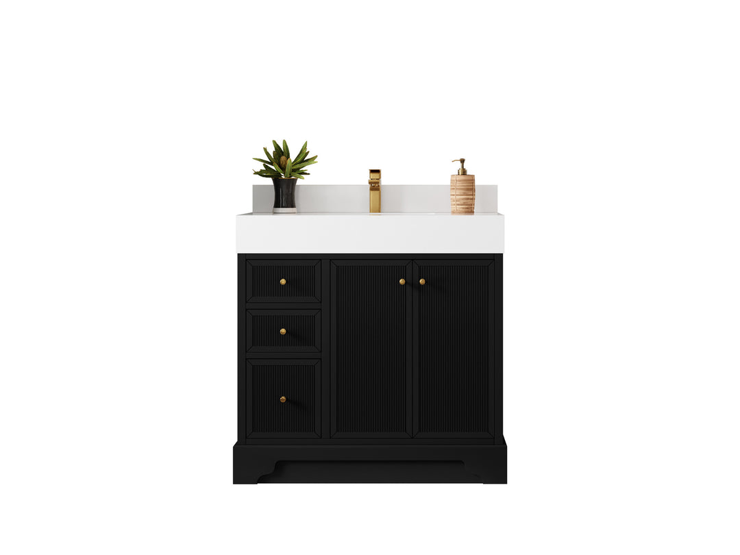 Manhattan 36 in. W x 22 in. D Center Sink Bathroom Vanity