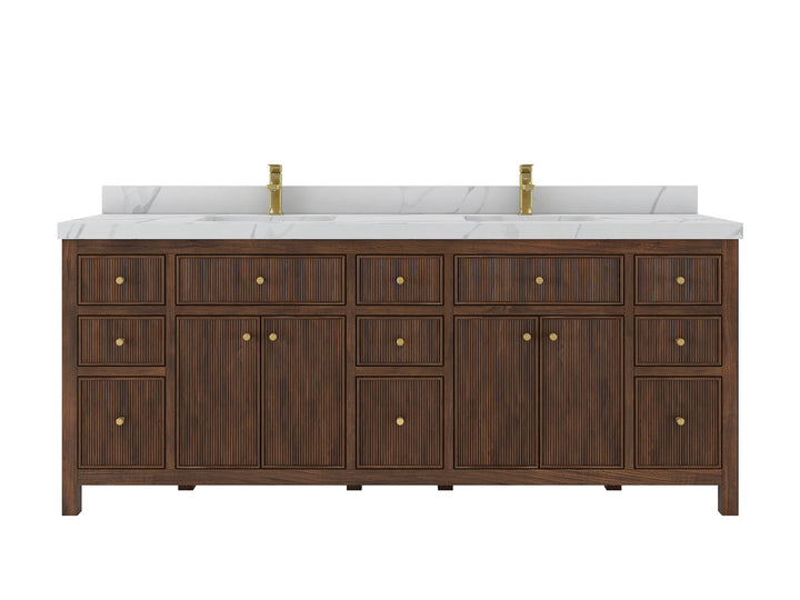 Sonoma Teak Wood 84 in. W x 22 in. D Double Sink Bathroom Vanity - photo 1