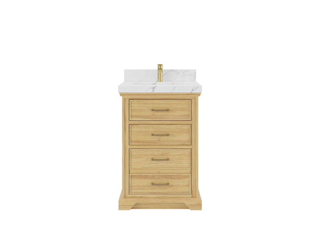 Charlotte 24 in. W x 22 in. D Single Sink Bathroom Teak Wood Vanity