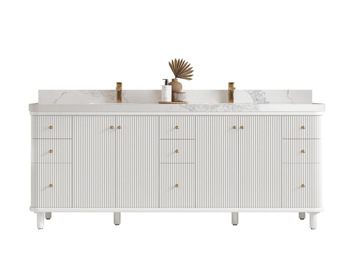 Miami 84 in. W x 22 in. D Double Sink Bathroom Vanity - photo 1