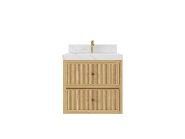 Sonoma Floating Teak 24 in. W x 22 in. D Single Sink Bathroom Vanity - photo 1