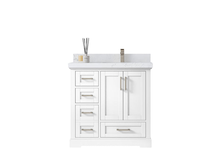 Boston 36 in. W x 22 in. D Right Offset Sink Bathroom Vanity - photo 1