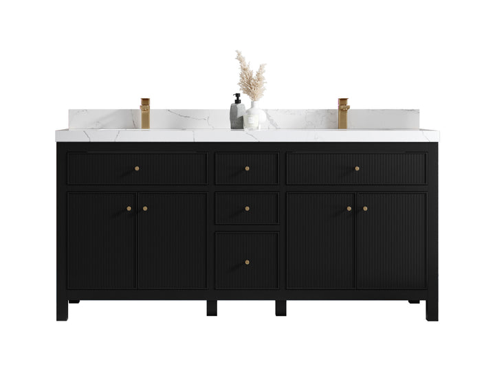 Sonoma 72 in W x 22 in D Free Standing Reeded Double Sink Bathroom Vanity - photo 1