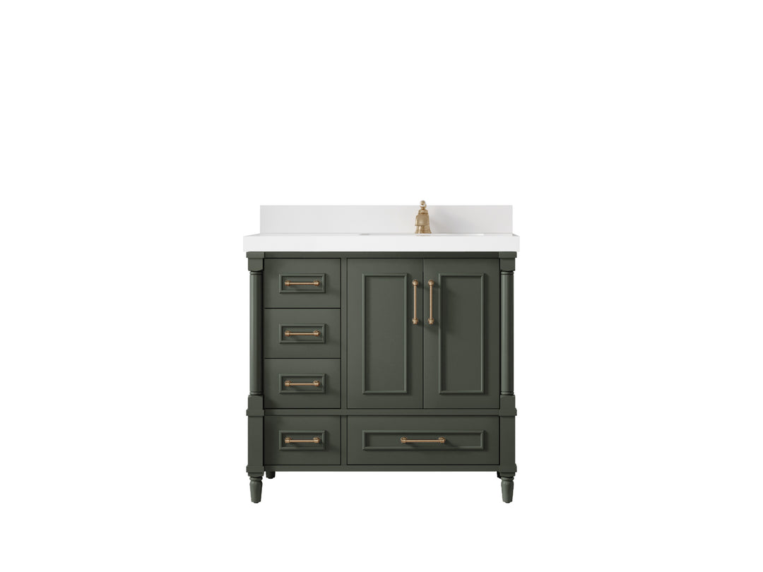 Aberdeen 36 in. W x 22 in. D Right Offset Sink Bathroom Vanity