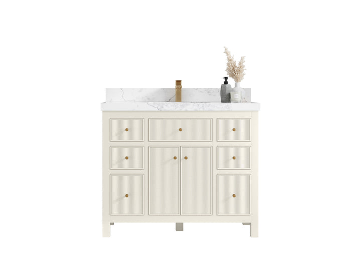 Sonoma 42 in W x 22 in D Free Standing Reeded Single Sink Bathroom Vanity - photo 1