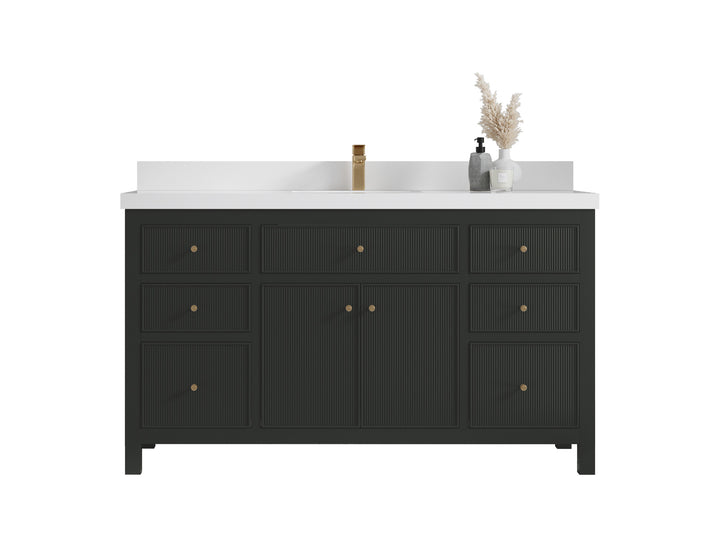 Sonoma 60 in W x 22 in D Free Standing Reeded Single Sink Bathroom Vanity - photo 1
