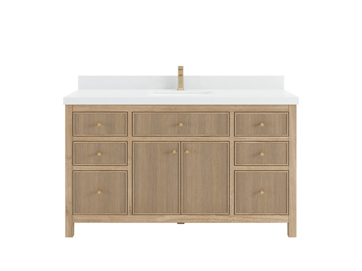 Sonoma Teak Wood 60 in. W x 22 in. D Single Sink Bathroom Vanity - photo 1