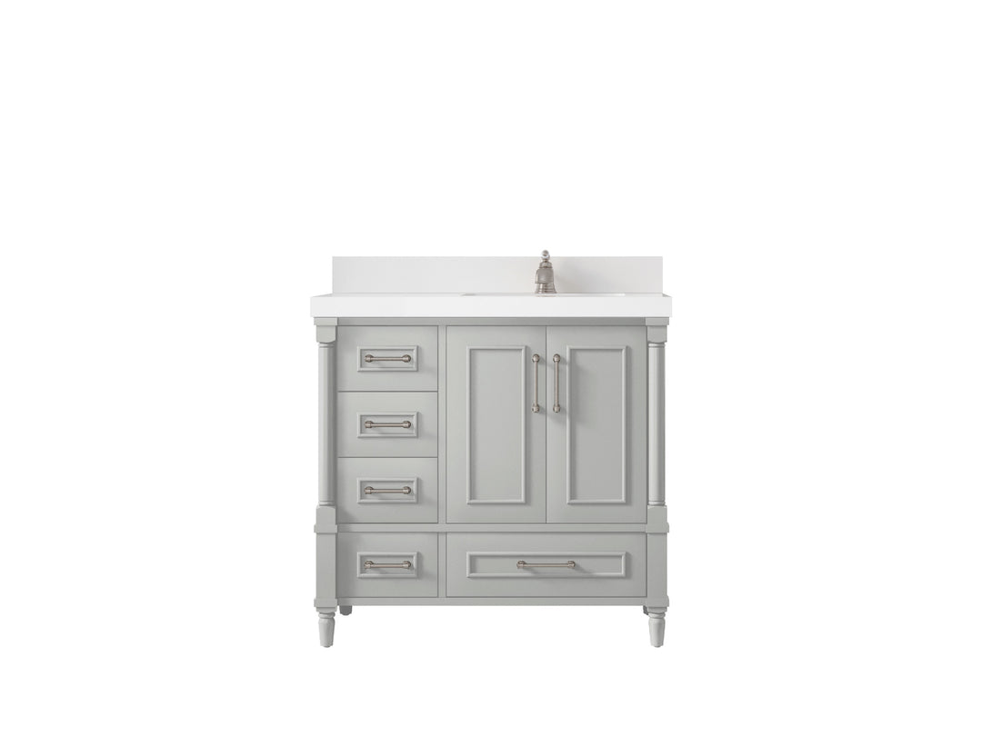 Aberdeen 36 in. W x 22 in. D Right Offset Sink Bathroom Vanity