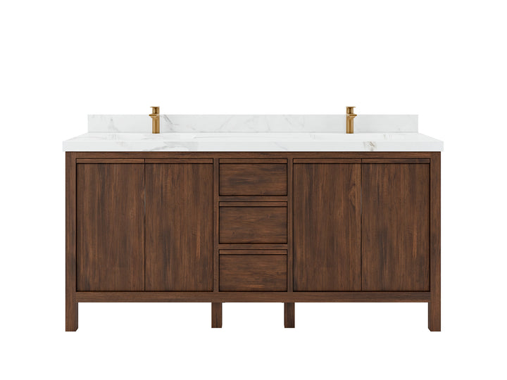 Elizabeth Teak Wood 72 in. W x 22 in. D Double Sink Bathroom Vanity - photo 1
